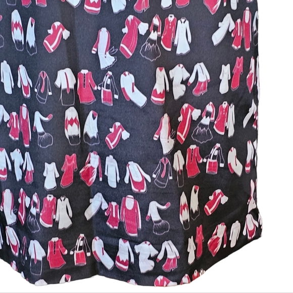 Victoria Beckham Whimsical Print Black Collared Dress Size 6 - Picture 7 of 11